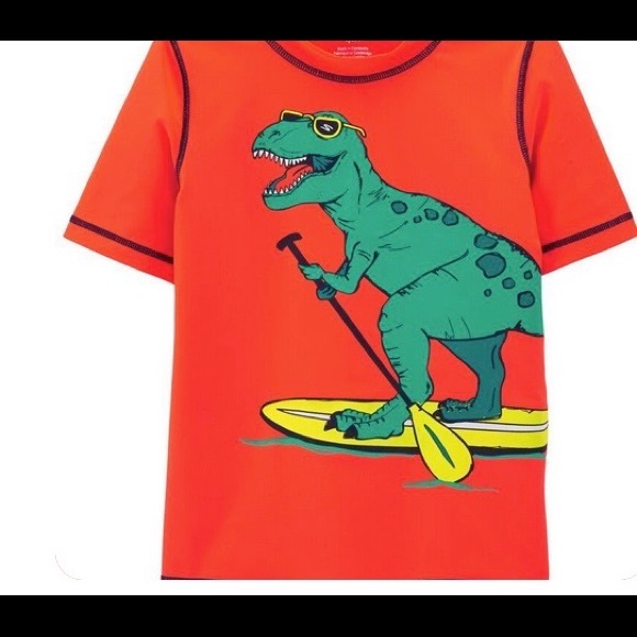 NWT 14 carters Kids dinosaurs rash guard shirt swim top bathing sunglasses pool - Picture 1 of 5